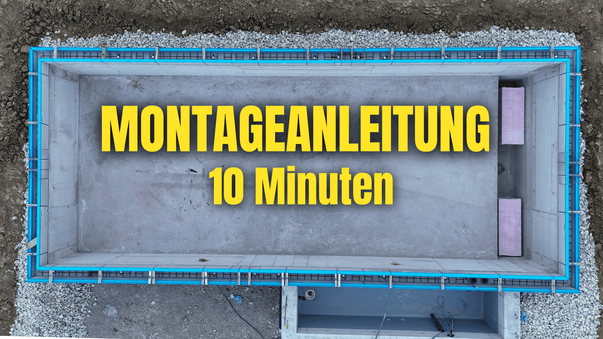 Montageanleitung für die AquaLite-Überlaufrinne, Titelbild des Videos